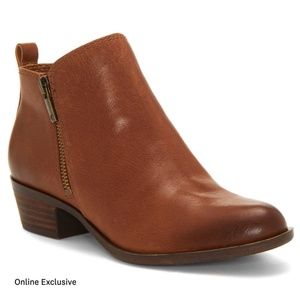 Lucky Brand Basel Leather Flat Bootie in Toffee